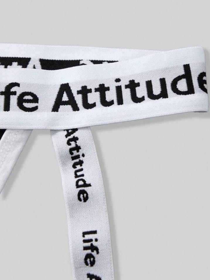 Men's Naughty Letter Striped JOCKSTRAP